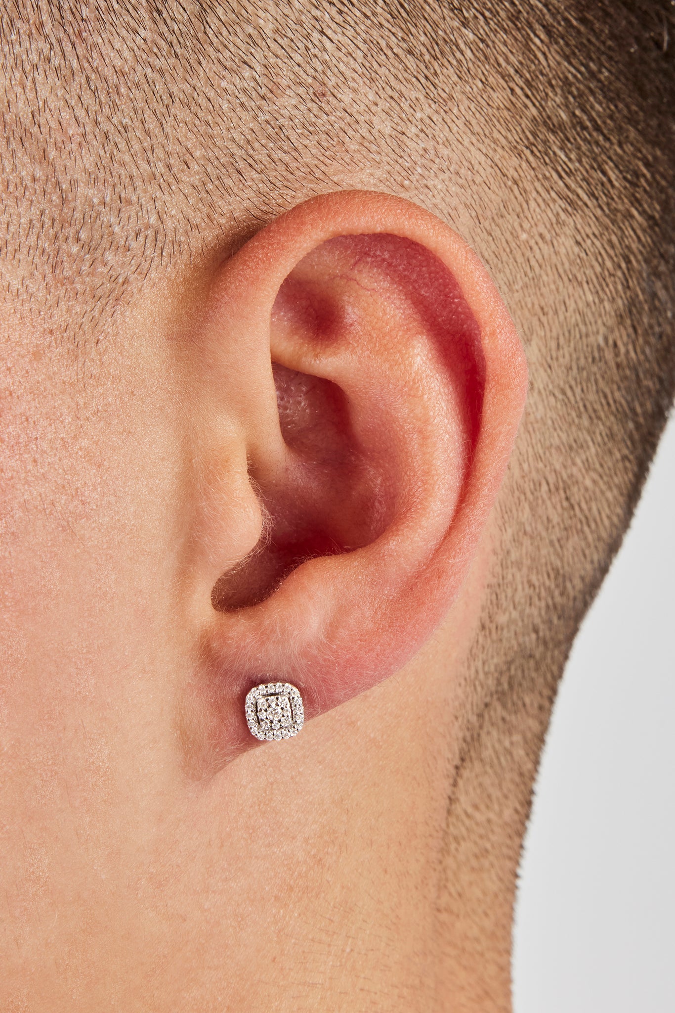 Moissanite Outline Cluster Stud Earrings - 6mm